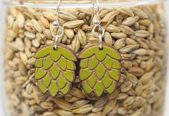 Hop Earrings from BeerMuse store on Etsy.com