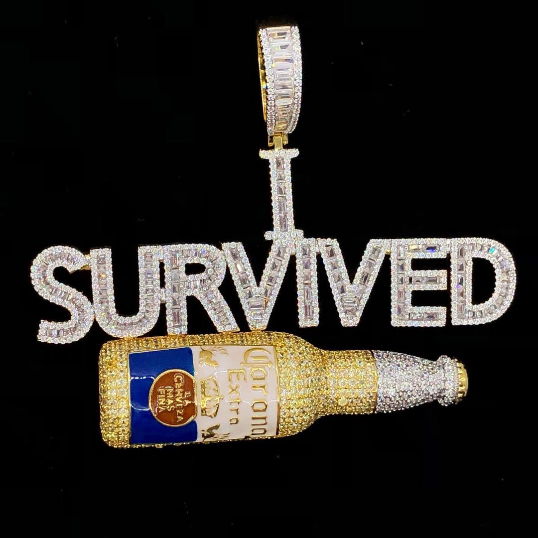 I SURVIVED THE RONA, get your custom pendant today at HipHopBling.com