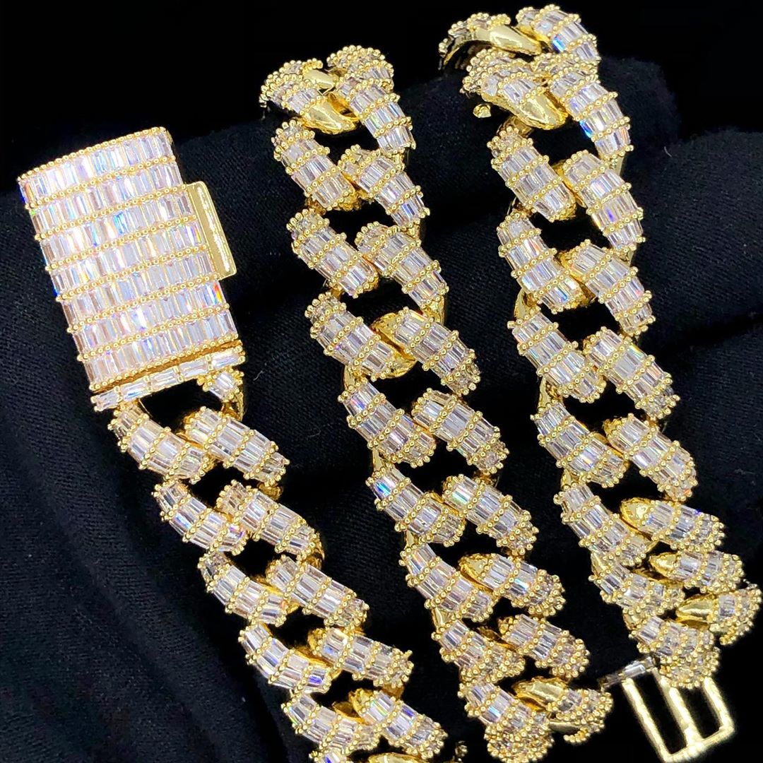 The full baguette cuban link chain, real ice for a great price from HipHopBling.com