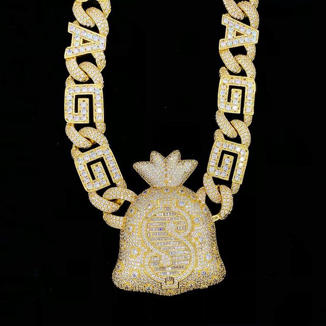 Hand made moneybag yo pendant, made exclusively from HipHopBling.com