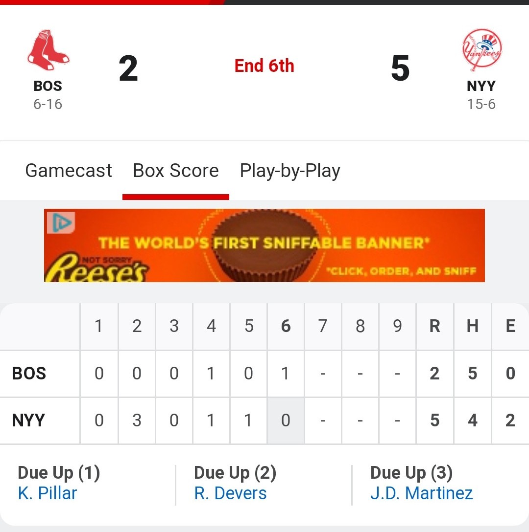 Yankees are in the Lead over the Red Sox 